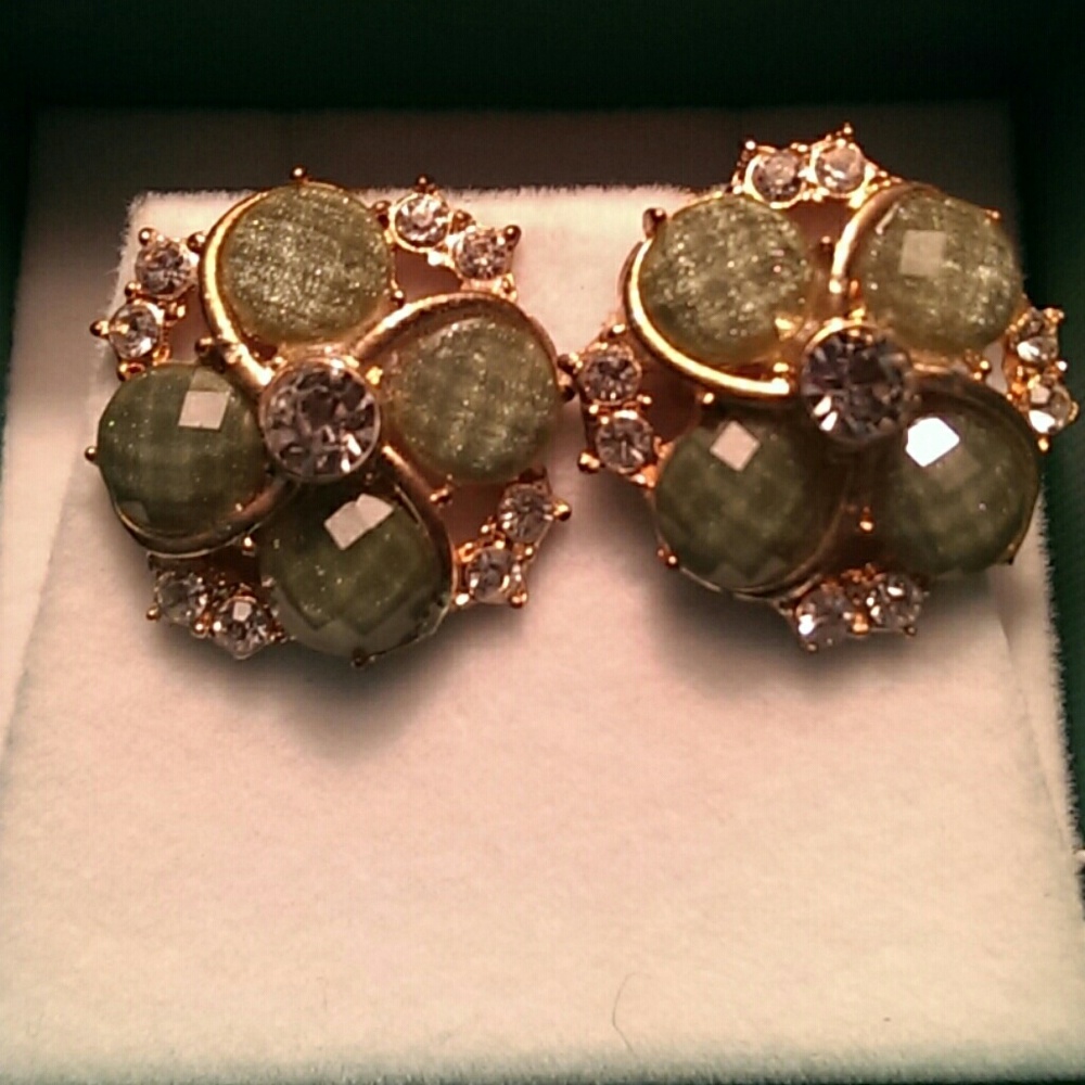 Antique Inspired Iridescent CZ Florette Earrings